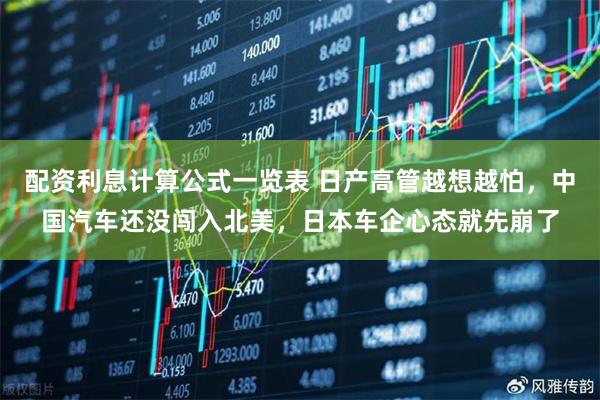 配资利息计算公式一览表 日产高管越想越怕，中国汽车还没闯入北美，日本车企心态就先崩了